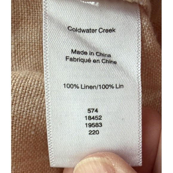 Coldwater Creek Linen Pants Womens Size 16 Coastal Sherbet Lagenlook Wide Leg - Picture 4 of 10